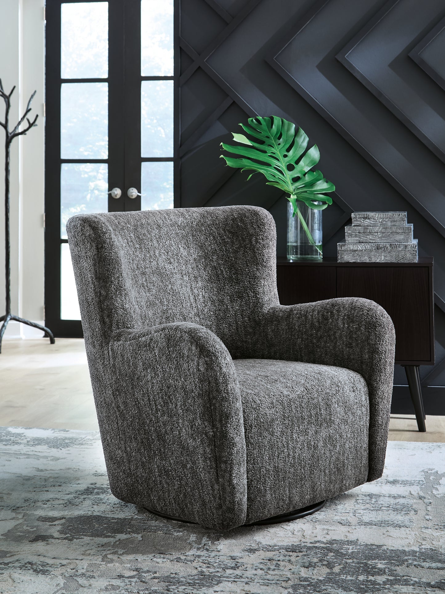 Cassel Furniture Outlet - Ashley Furniture - Rowenburg Swivel Glider Accent Chair - Swivel Glider Accent Chair / Heather Charcoal - A3000796