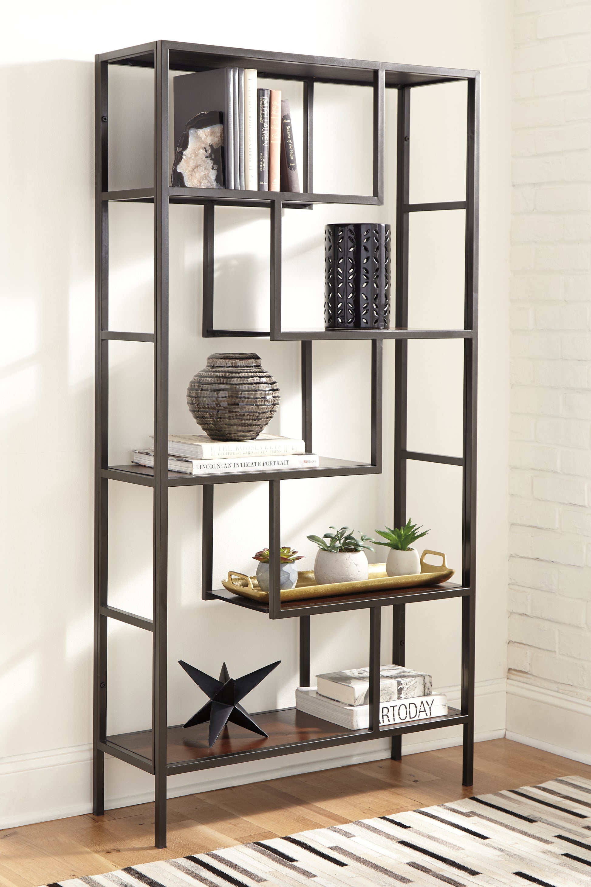 Cassel Furniture Outlet - Ashley Furniture - Frankwell Bookcase - Bookcase / Brown/Black - A4000021