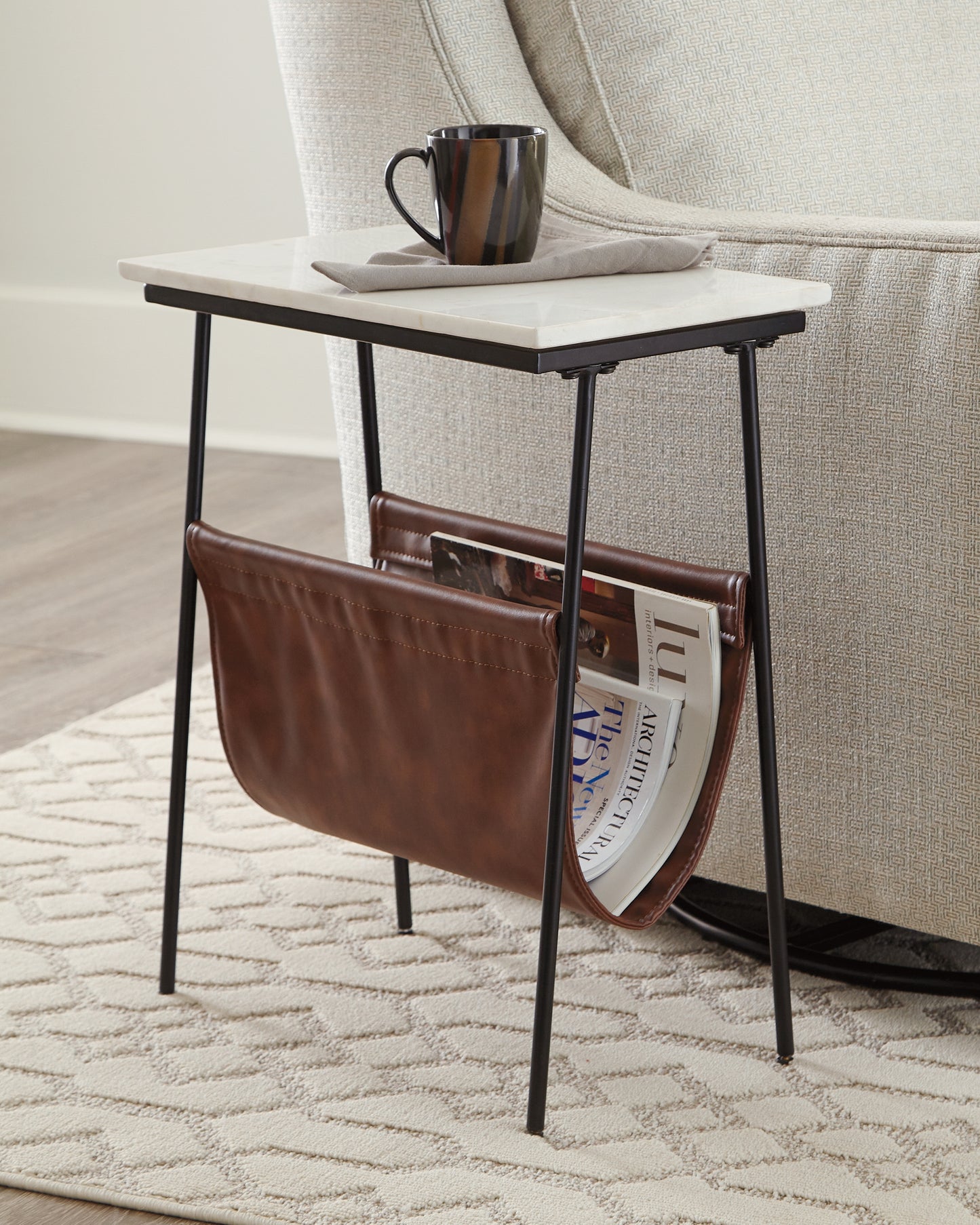 Cassel Furniture Outlet - Ashley Furniture - Etanbury Accent Table - Accent Table / Brown/Black/White - A4000254