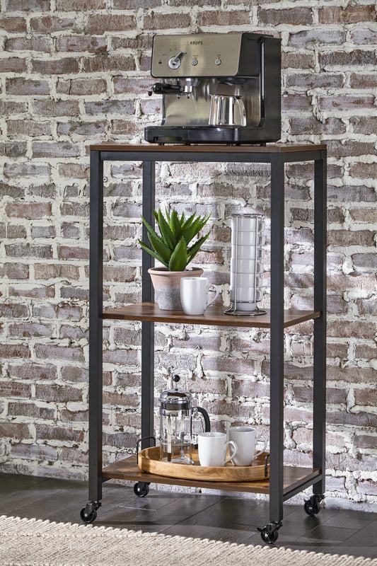 Cassel Furniture Outlet - Ashley Furniture - Bevinfield Bar Cart - Bar Cart / Brown/Black - A4000394