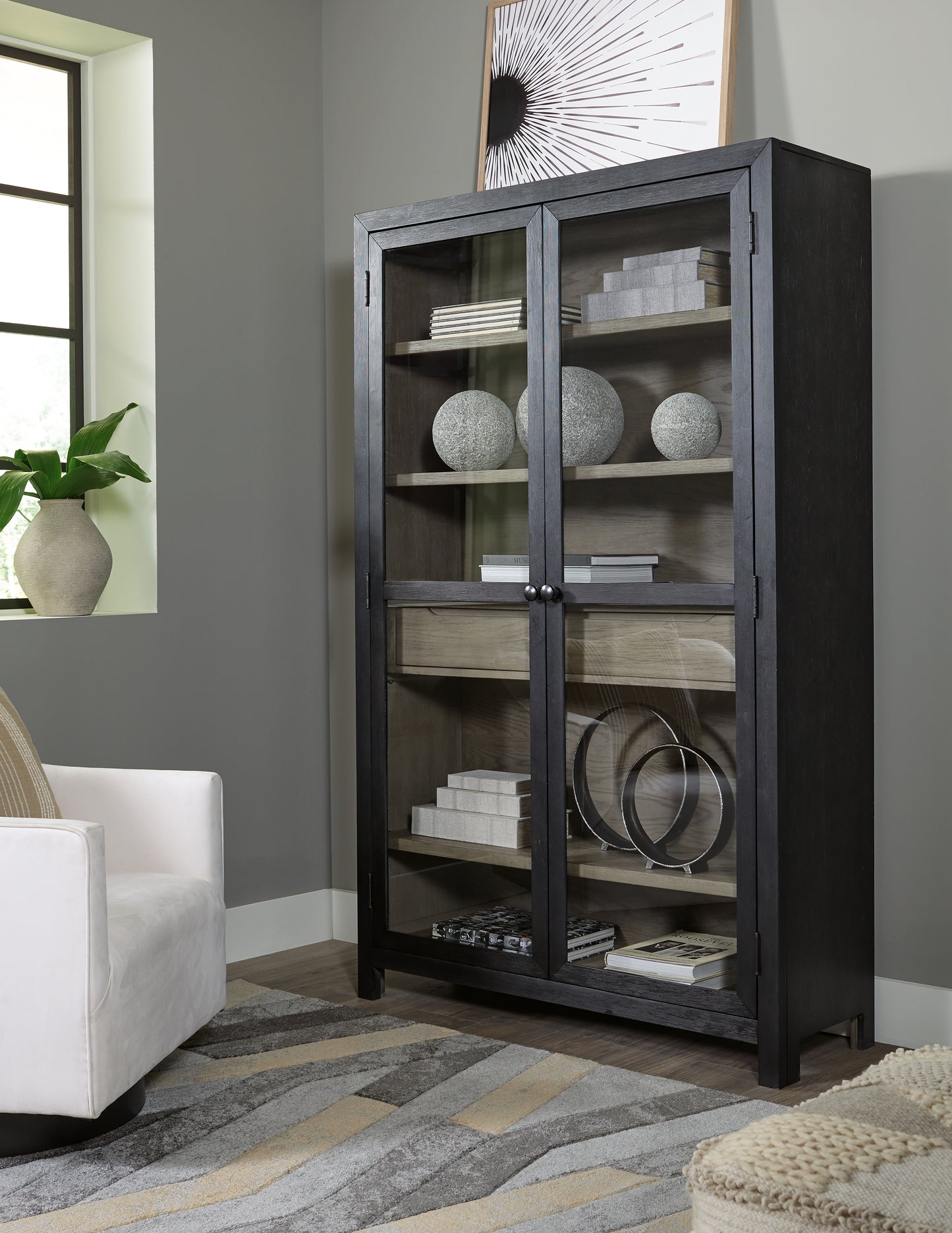 Cassel Furniture Outlet - Ashley Furniture - Lenston Accent Cabinet - Accent Cabinet / Black/Gray - A4000507