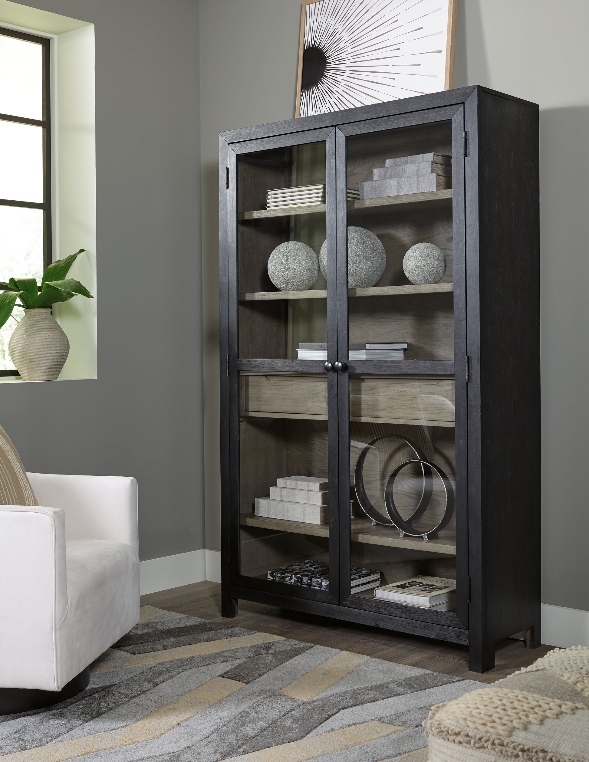Cassel Furniture Outlet - Ashley Furniture - Lenston Accent Cabinet - Accent Cabinet / Black/Gray - A4000507