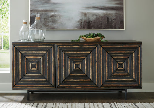 Cassel Furniture Outlet - Ashley Furniture - Fair Ridge Accent Cabinet - Accent Cabinet / Distressed Black - A4000573