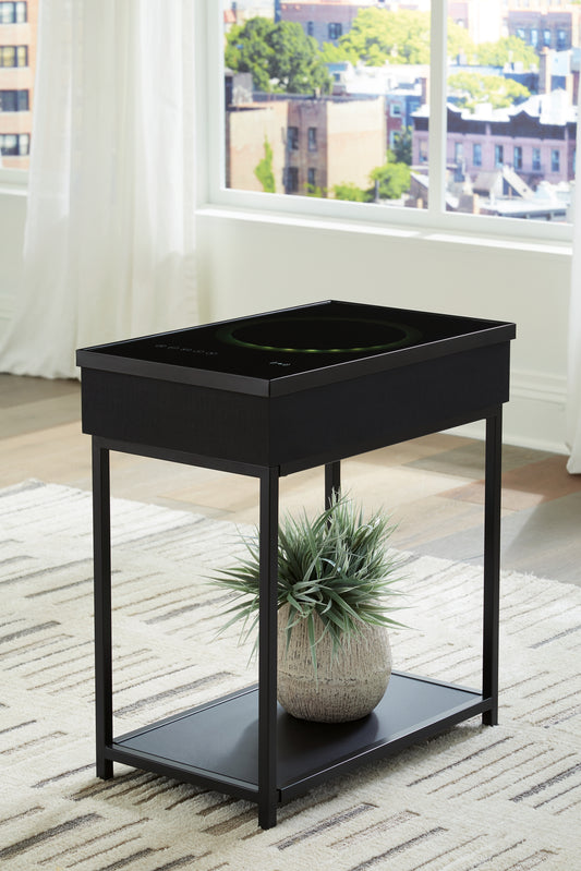 Cassel Furniture Outlet - Ashley Furniture - Gemmet Accent Table with Speaker - Accent Table with Speaker / Black - A4000643