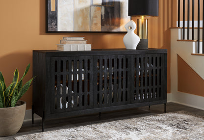 Cassel Furniture Outlet - Ashley Furniture - Vallisburg Accent Cabinet - Accent Cabinet / Black/Natural - A4000644