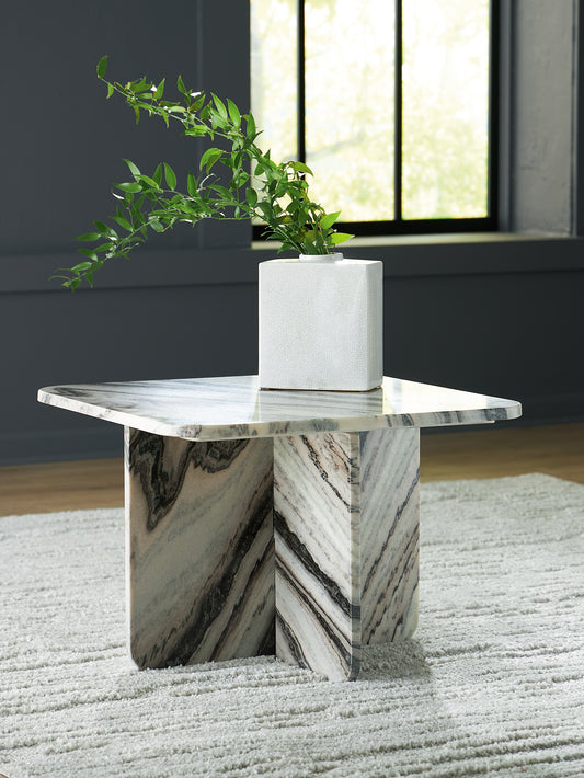 Cassel Furniture Outlet - Ashley Furniture - Baretton Accent Coffee Table - Accent Cocktail Table / Black/White/Taupe - A4000670