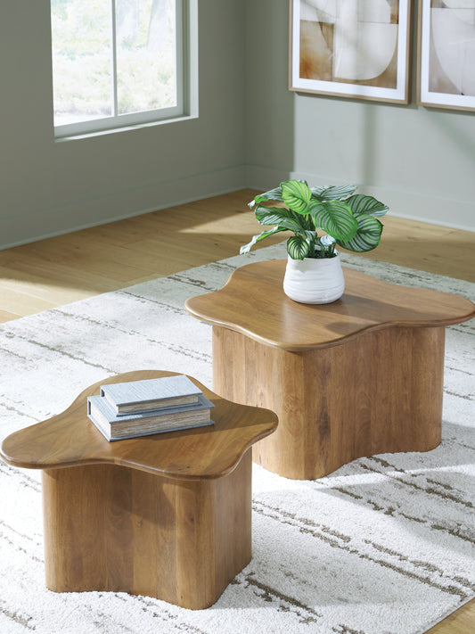 Cassel Furniture Outlet - Ashley Furniture - Abeford Accent Coffee Table (Set of 2) - Accent Cocktail TBL Set (Set of 2) / Brown - A4000711