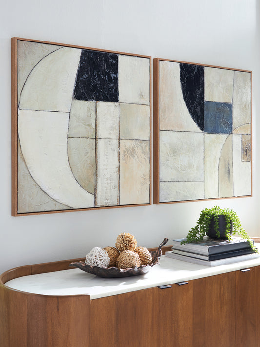 Cassel Furniture Outlet - Ashley Furniture - Bexlen Wall Decor - Wall Art Set (Set of 2) / Tan/Taupe/Black - A8000498