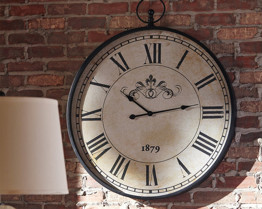Cassel Furniture Outlet - Ashley Furniture - Augustina Wall Decor - Wall Clock / Antique Black - A8010110