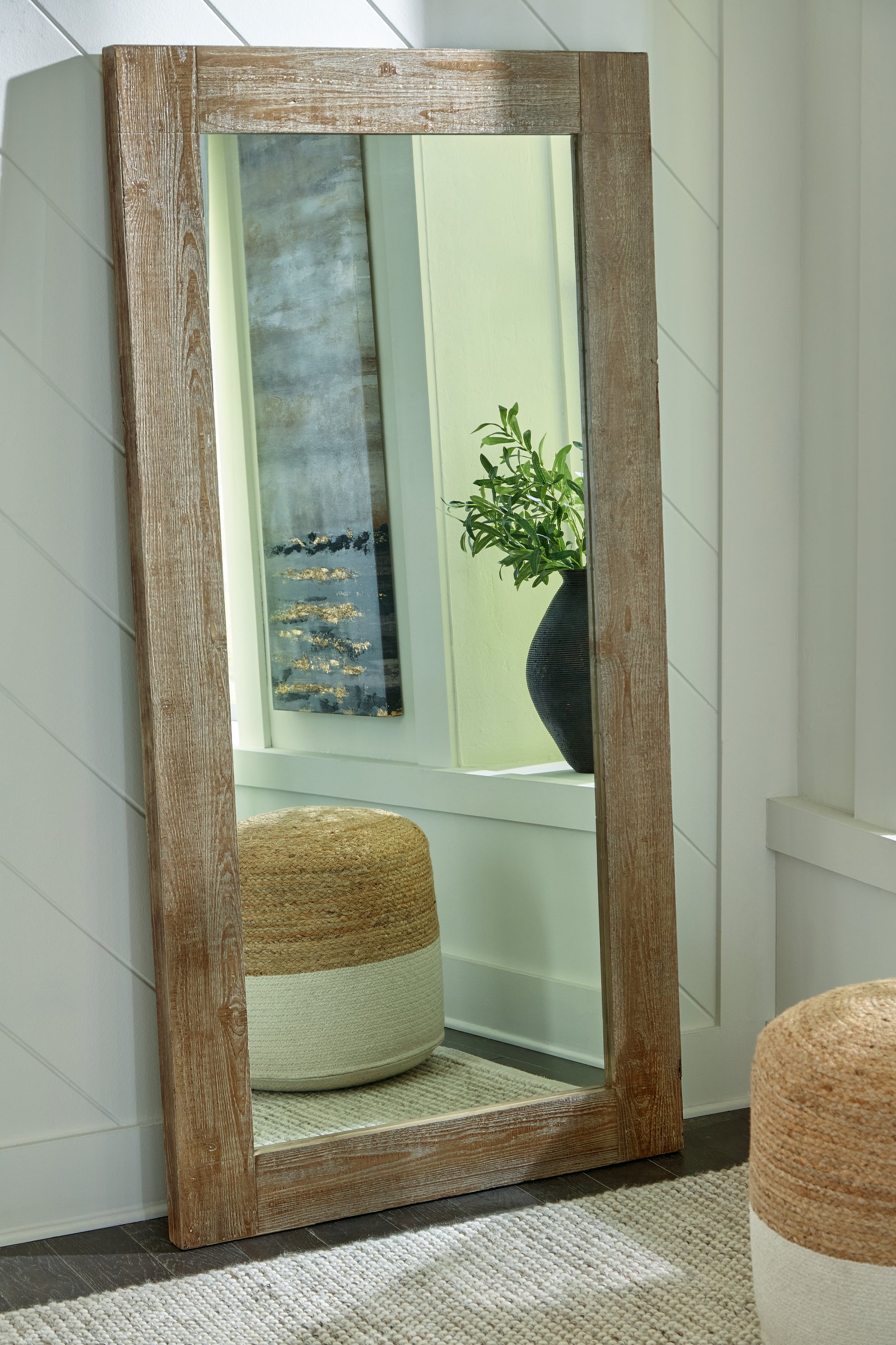 Cassel Furniture Outlet - Ashley Furniture - Waltleigh Mirror - Floor Mirror / Distressed Brown - A8010278