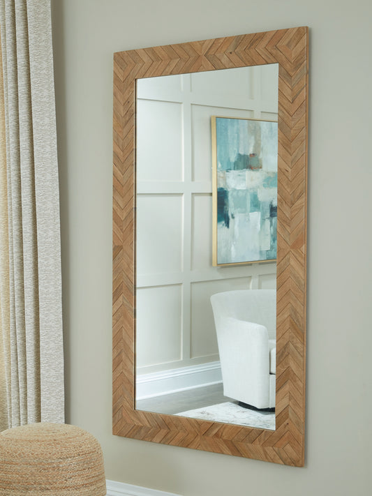 Cassel Furniture Outlet - Ashley Furniture - Waylane Mirror - Floor Mirror / Brown - A8010347