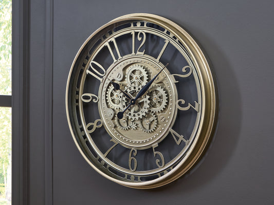 Cassel Furniture Outlet - Ashley Furniture - Gilover Wall Decor - Wall Clock / Champagne Finish - A8010386