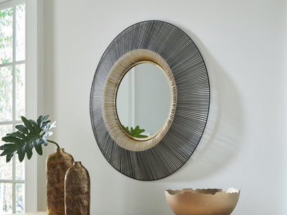 Cassel Furniture Outlet - Ashley Furniture - Dallmen Mirror - Accent Mirror / Black/Gold Finish - A8010407