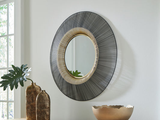 Cassel Furniture Outlet - Ashley Furniture - Dallmen Mirror - Accent Mirror / Black/Gold Finish - A8010407