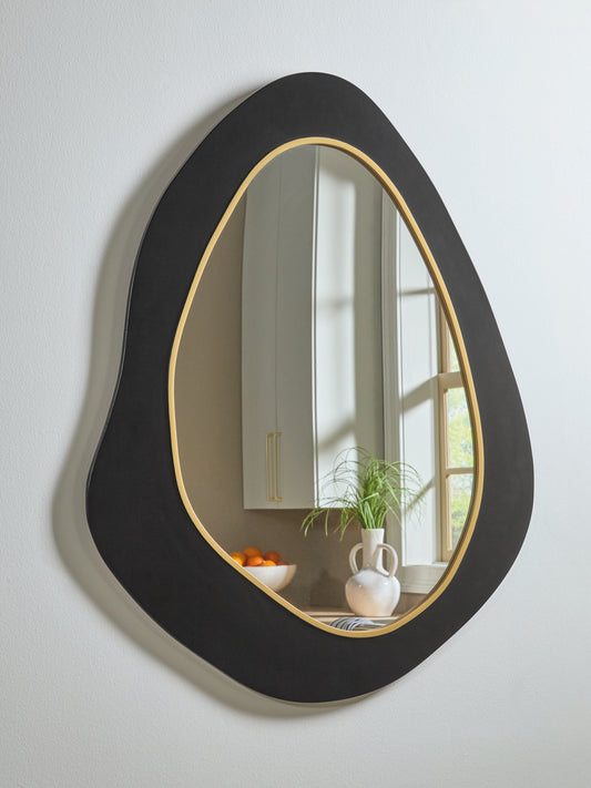 Cassel Furniture Outlet - Ashley Furniture - Kierlock Mirror - Accent Mirror / Black/Gold Finish - A8010414