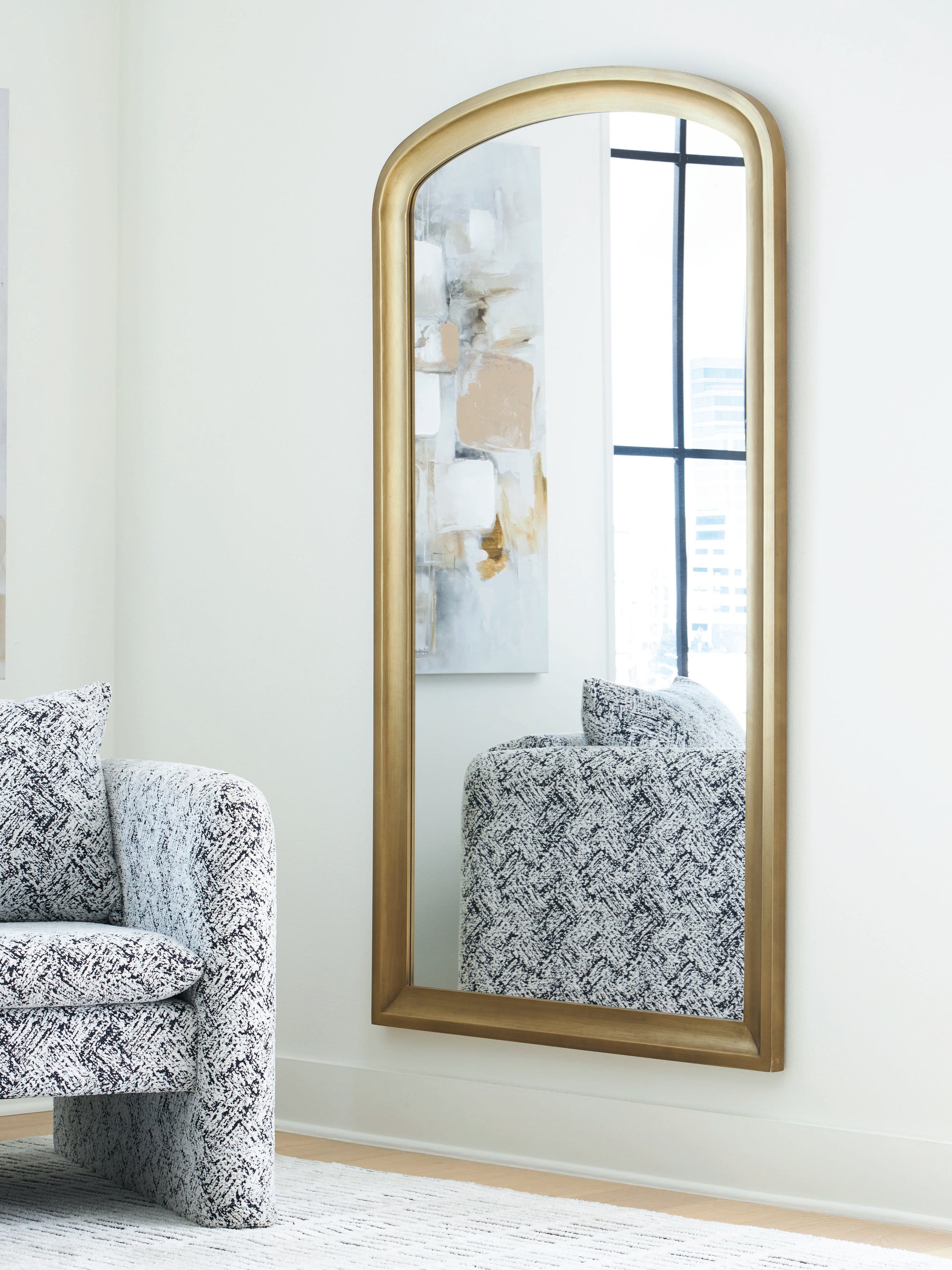 Cassel Furniture Outlet - Ashley Furniture - Fintan Mirror - Floor Mirror / Gold Finish - A8010436