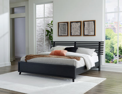 Cassel Furniture Outlet - Ashley Furniture - Danziar Bedroom - King Slat Panel Bed / Black - B1013B9