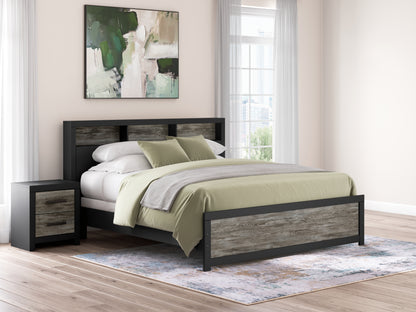 Cassel Furniture Outlet - Ashley Furniture - Broachmyn Bedroom - King Bookcase Panel Bed / Black/Gray - PCB1118B19