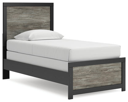 Cassel Furniture Outlet - Ashley Furniture - Broachmyn Bedroom - Twin Panel Bed / Black/Gray - PCB1118B8