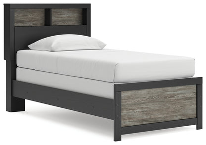 Cassel Furniture Outlet - Ashley Furniture - Broachmyn Bedroom - Twin Bookcase Bed / Black/Gray - PCB1118B12