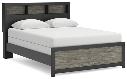 Cassel Furniture Outlet - Ashley Furniture - Broachmyn Bedroom - Queen Bookcase Bed / Black/Gray - PCB1118B2