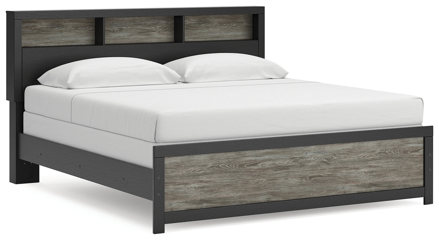 Cassel Furniture Outlet - Ashley Furniture - Broachmyn Bedroom - King Bookcase Bed / Black/Gray - PCB1118B6