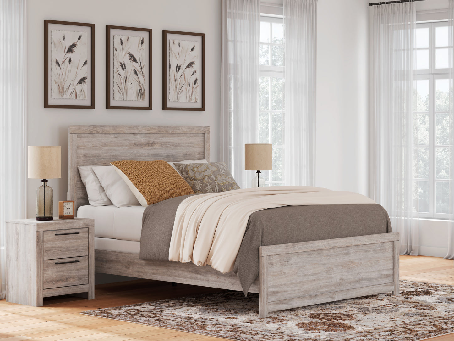 Cassel Furniture Outlet - Ashley Furniture - Broachmyn Bedroom - Queen Panel Bed / Gray - PCB1120B2