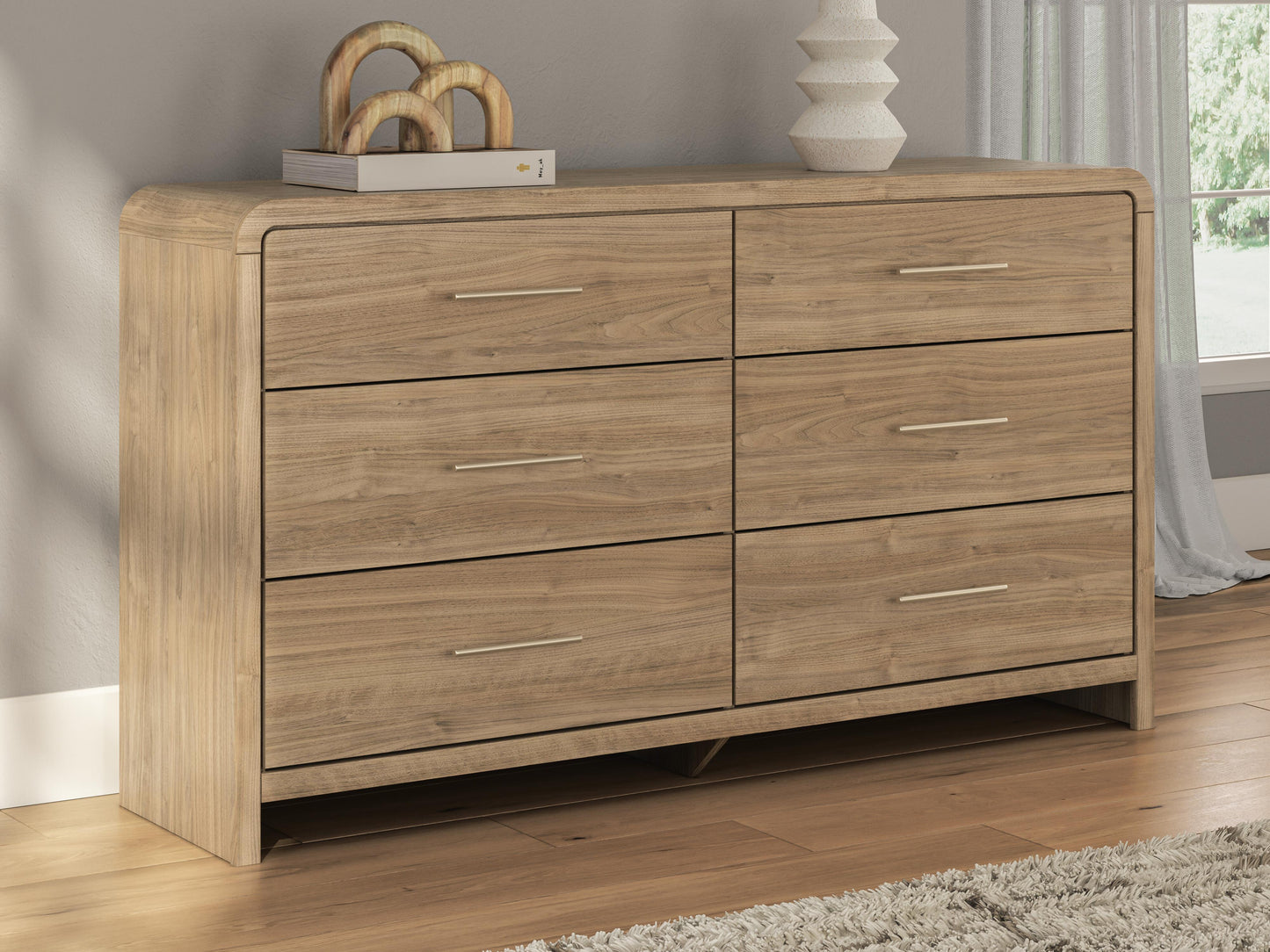Cassel Furniture Outlet - Ashley Furniture - Gramburg Bedroom - Six Drawer Dresser / Warm Natural Brown - PCB1121-31