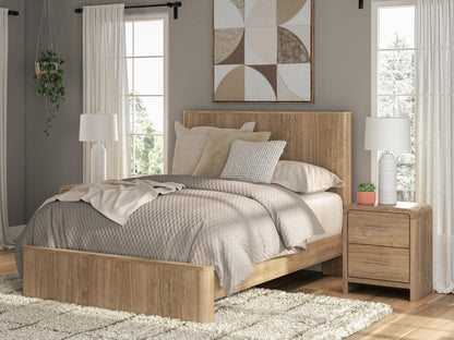 Cassel Furniture Outlet - Ashley Furniture - Gramburg Bedroom - Queen Panel Platform Bed / Warm Natural Brown - PCB1121B10