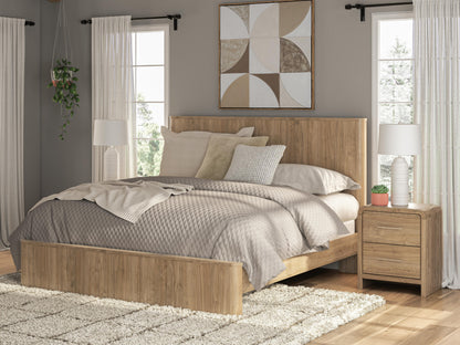 Cassel Furniture Outlet - Ashley Furniture - Gramburg Bedroom - King Panel Bed / Warm Natural Brown - PCB1121B16