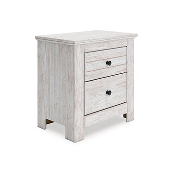 Cassel Furniture Outlet - Ashley Furniture - Makidern Bedroom - Two Drawer Night Stand / Whitewash - PCB1171-92