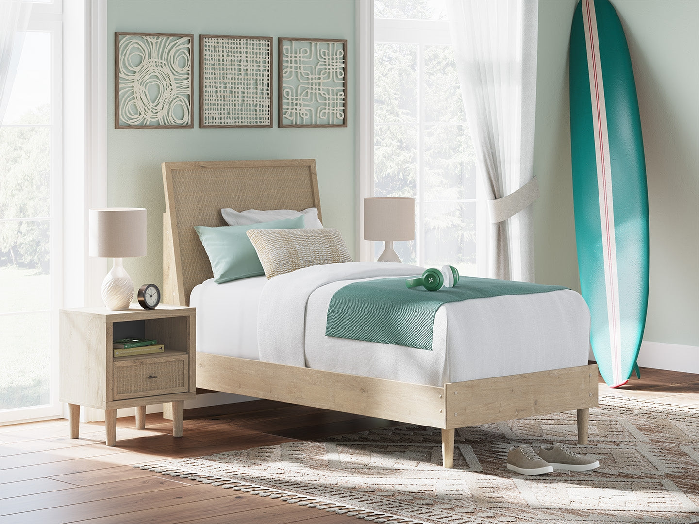 Cassel Furniture Outlet - Ashley Furniture - Cielden Bedroom - Twin Panel Bed / Two-tone - B1199B18
