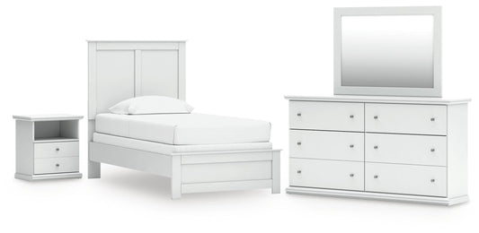 Cassel Furniture Outlet - Ashley Furniture - Bostwick Shoals Twin Panel Bed, Dresser, Mirror and Nightstand - Twin Panel Bed, Dresser, Mirror and Nightstand - B139B60