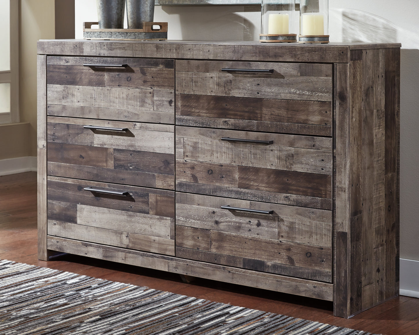 Cassel Furniture Outlet - Ashley Furniture - Derekson Bedroom - Six Drawer Dresser / Multi Gray - B200-31