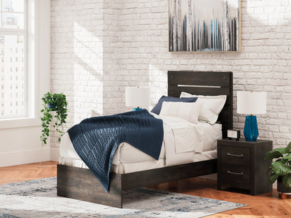 Cassel Furniture Outlet - Ashley Furniture - Hollivern Bedroom - Twin Panel Bed / Dark Gray - PCB2108B11