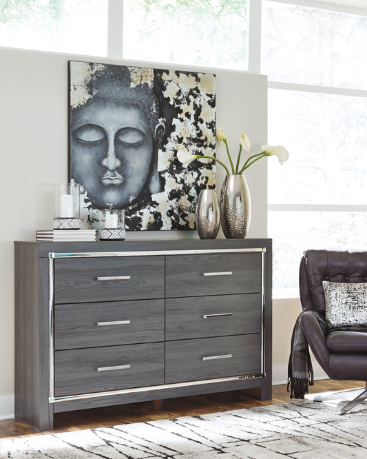 Cassel Furniture Outlet - Ashley Furniture - Lodanna Bedroom - Six Drawer Dresser / Gray - B214-31