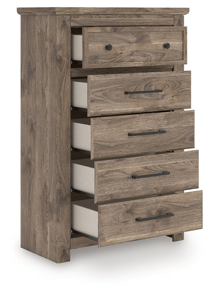 Cassel Furniture Outlet - Ashley Furniture - Rusticott Bedroom - Five Drawer Chest / Brown - PCB2260-46
