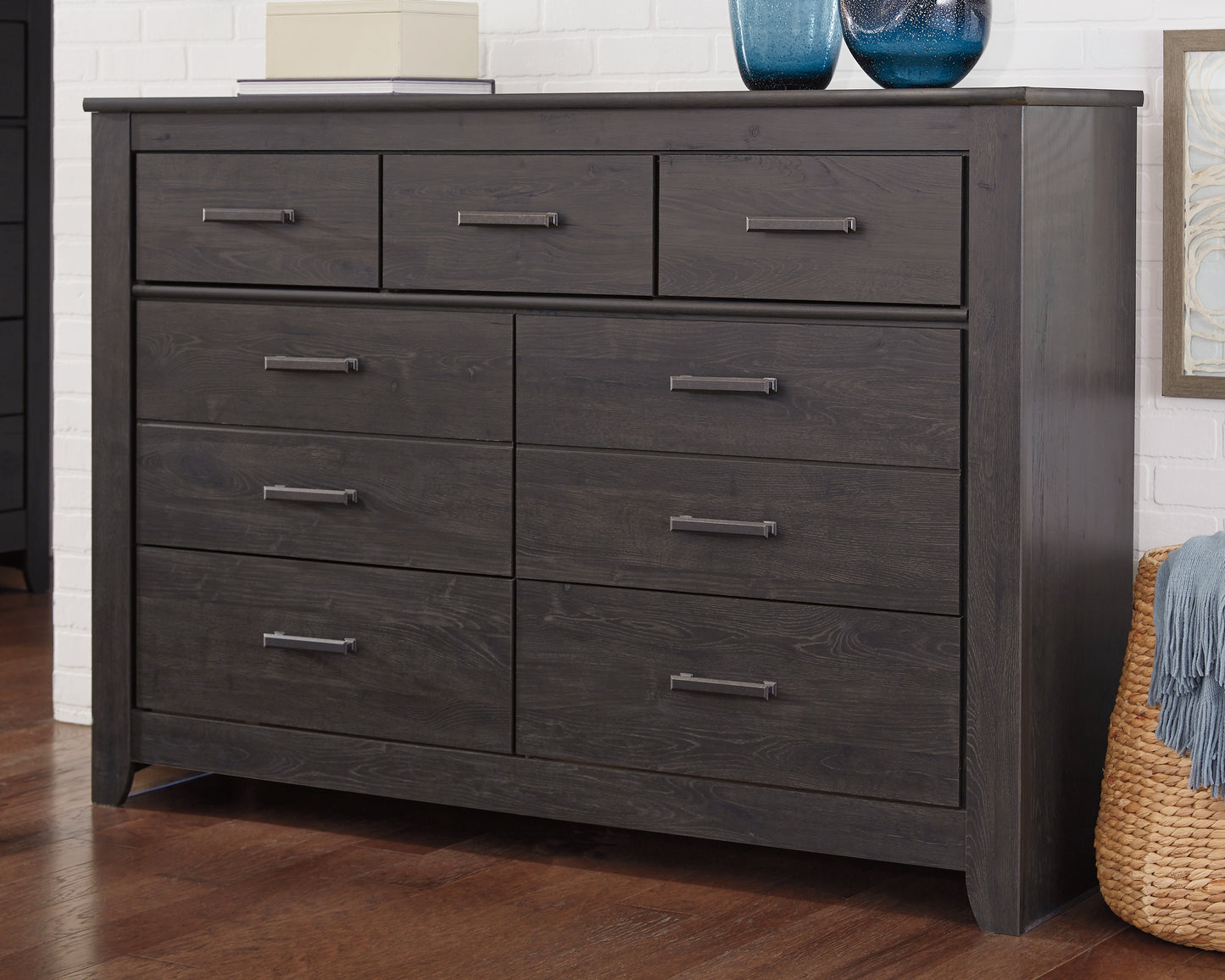Cassel Furniture Outlet - Ashley Furniture - Brinxton Bedroom - Seven Drawer Dresser / Charcoal - B249-31