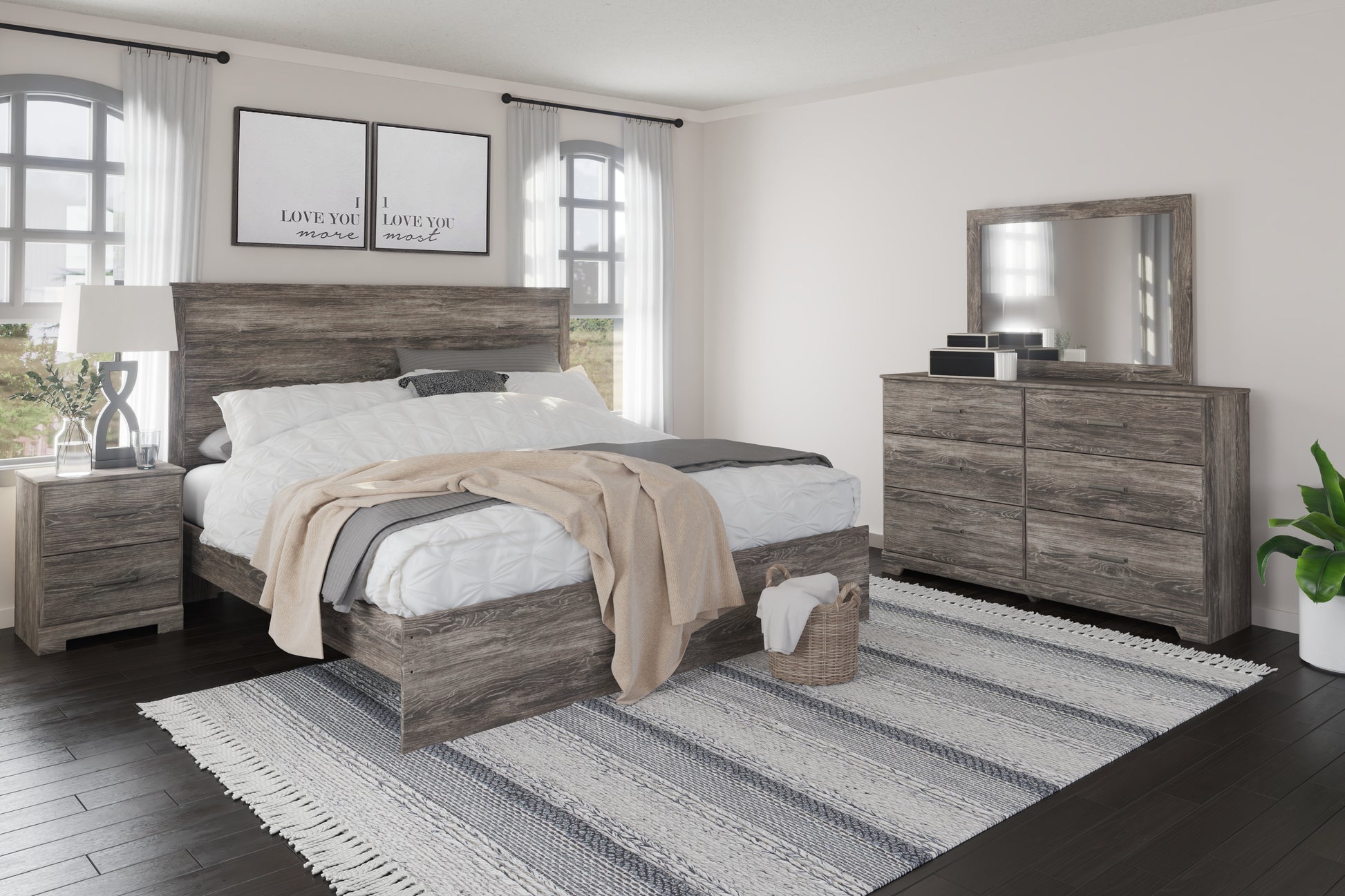 Cassel Furniture Outlet - Ashley Furniture - Ralinksi Bedroom - Twin Panel Bed / Gray - B2587B11