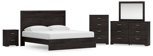 Cassel Furniture Outlet - Ashley Furniture - Belachime King Panel Bed, Dresser, Mirror, Chest and Nightstand - King Panel Bed, Dresser, Mirror, Chest and Nightstand - B2589B20