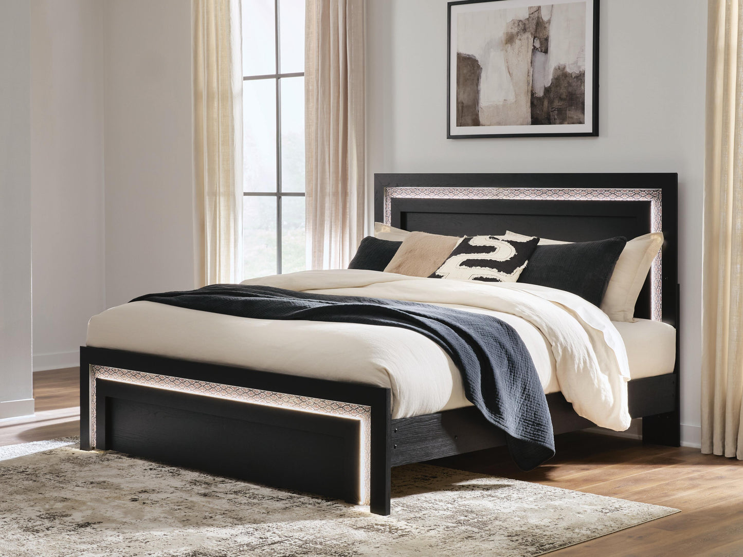 Cassel Furniture Outlet - Ashley Furniture - Shoralli Bedroom - King Panel Bed / Black - B2611B17