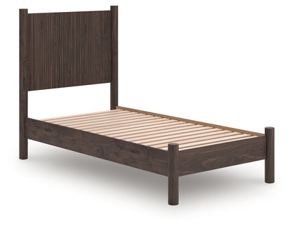 Cassel Furniture Outlet - Ashley Furniture - Pamytta Bedroom - Twin Panel Platform Bed / Brown - PCB2614B2