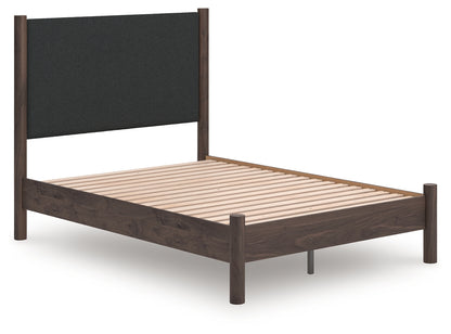 Cassel Furniture Outlet - Ashley Furniture - Pamytta Bedroom - Full Upholstered Panel Platform Bed / Brown - PCB2614B10