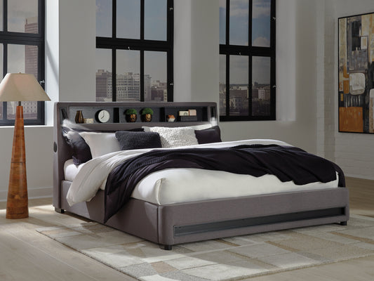 Cassel Furniture Outlet - Ashley Furniture - Verishaw Bedroom - California King Upholstered Bed / Gray - PCB2721B22
