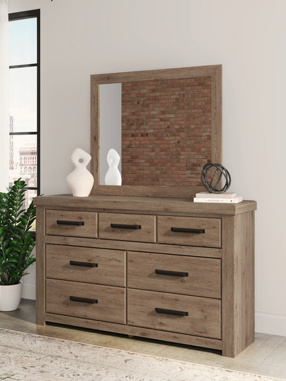 Cassel Furniture Outlet - Ashley Furniture - Oliandon Bedroom - Dresser and Mirror / Light Brown - PCB2844B1