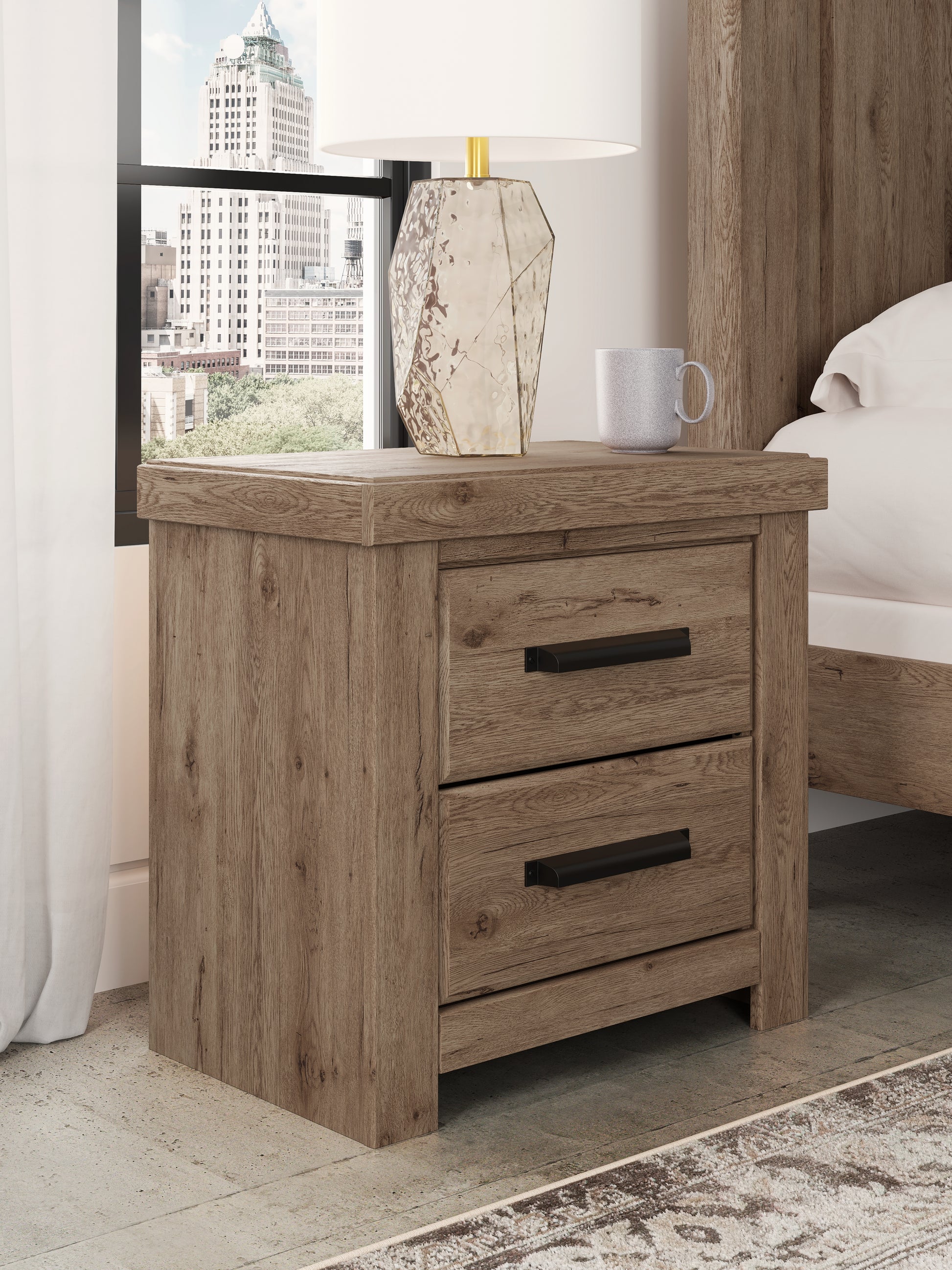 Cassel Furniture Outlet - Ashley Furniture - Oliandon Bedroom - Two Drawer Night Stand - PCB2844-92