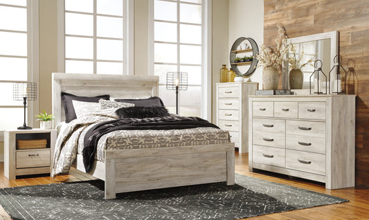 Cassel Furniture Outlet - Ashley Furniture - Bellaby Bedroom - Queen Crossbuck Panel Bed / Whitewash - B331B6