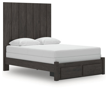 Cassel Furniture Outlet - Ashley Furniture - Fraluna Bedroom - Queen Panel Storage Bed / Charcoal - PCB3370B4