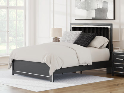 Cassel Furniture Outlet - Ashley Furniture - Zuraleus Bedroom - Queen Upholstered Platform Bed / Black - PCB3380B2