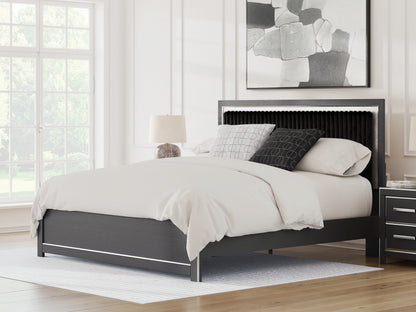 Cassel Furniture Outlet - Ashley Furniture - Zuraleus Bedroom - King Upholstered Platform Bed / Black - PCB3380B10